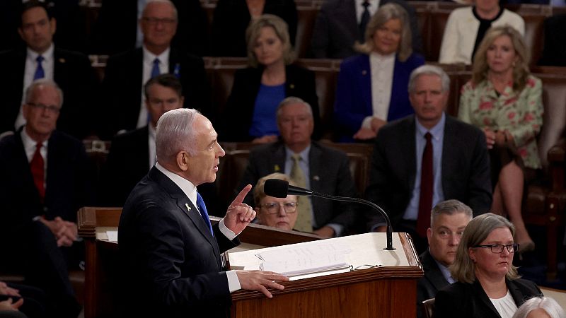 Netanyahu, ante el Capitolio: "Para que las fuerzas de la civilización triunfen, EE.UU. e Israel tienen que estar juntos"