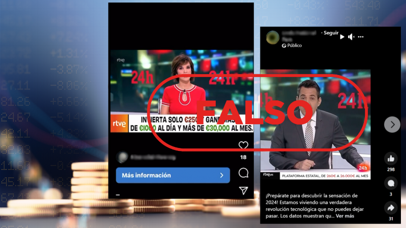 RTVE no ha emitido estos vídeos sobre plataformas de inversión, son montajes