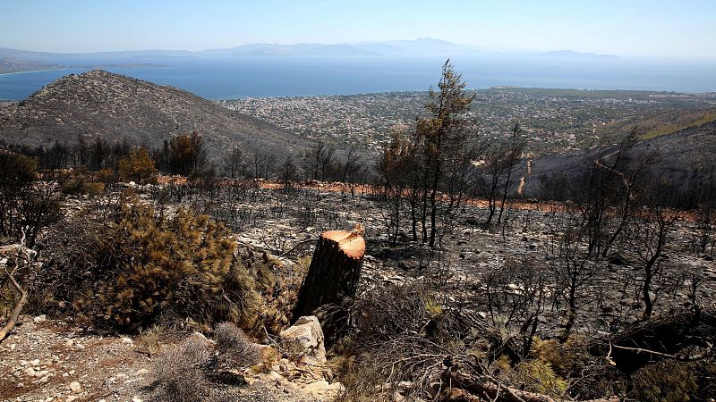 Los incendios que cercan Atenas causan un muerto y obligan a evacuar a 50.000 personas