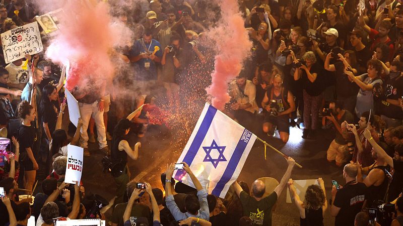 Netanyahu dice que no cederá a las presiones en el tercer día de protestas para exigir la liberación de los rehenes