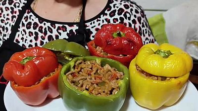 Receta de pimientos rellenos con carne, f�ciles y r�pidos