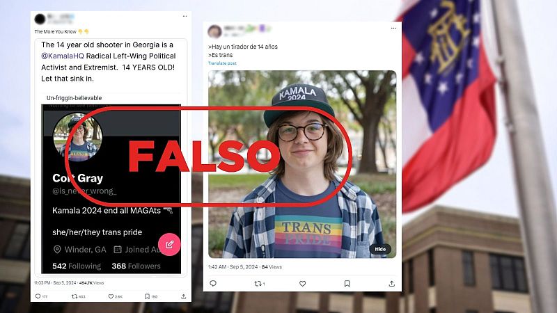 El joven de la fotografía no es el autor del tiroteo en una escuela de Georgia, es falso