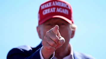 Donald Trump en el Aeropuerto Central de Wisconsin