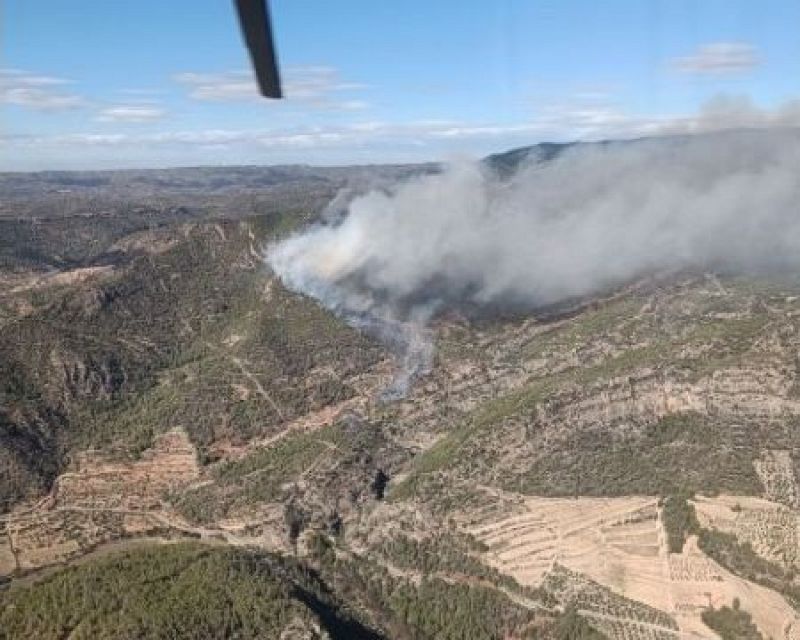 El incendio de Cabacés en Tarragona pone en riesgo parte del parque natural del Montsant