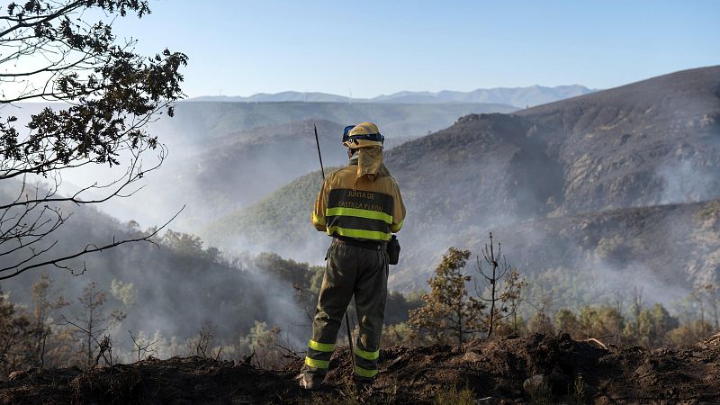 El incendio de Brañuelas, León, queda estabilizado en "buena parte" del perímetro y baja a 1 el nivel de riesgo