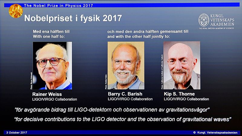 Tres científicos descubridores de las ondas gravitacionales reciben el Nobel de Física 2017