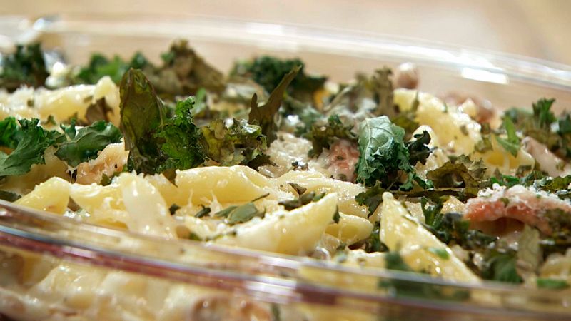 Pasta cuatro quesos con setas