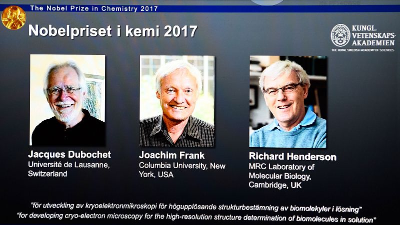 Dubochet, Frank y Henderson, Nobel de Química 2017 por sus estudios con biomoléculas