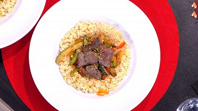 Receta para recuperar energas: carne o legumbres, vegetales y cereal