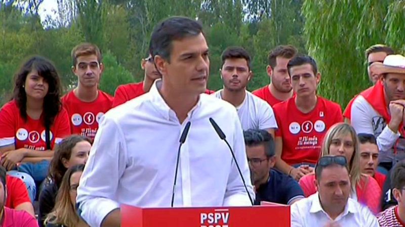 Sánchez apuesta por el diálogo, pero señala que ante el riesgo de "quiebra" estará con la Constitución