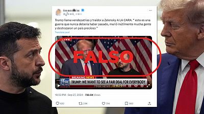 Donald Trump no llama "traidor" a Volodmir Zelenski en esta comparecencia, es falso