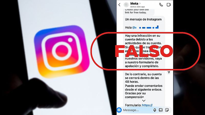 Cuidado con el mensaje que te alerta de una "infraccin" en tu cuenta de Instagram, es falso