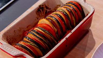 Receta de ratatouille de verduras de Ral Gmez en MasterChef Celebrity 9