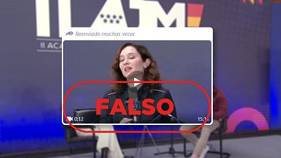 Este vdeo de Isabel Daz Ayuso en el que habla de Israel y ETA no es real, es un montaje deepfake