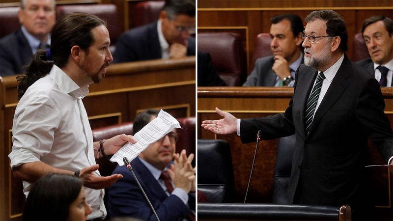 Iglesias exige al PP que "vuelva a legalidad" y pida "perdón" por Gürtel y Rajoy le acusa de ser la "inquisición"