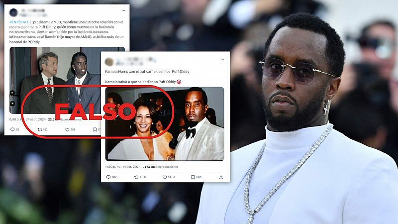 Puff Daddy con famosos: bulos, desinformación e imágenes manipuladas