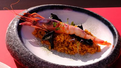 Receta de arroz meloso de gamba roja y trompetas de la muerte de MasterChef Celebrity 9