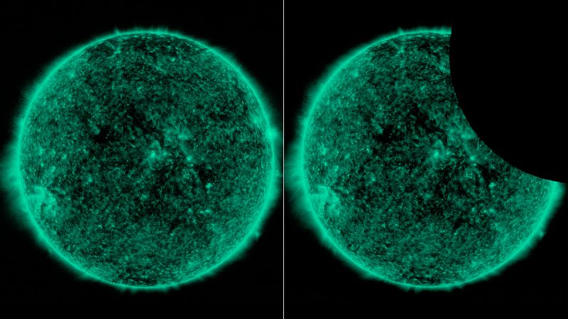 La NASA registra a la Luna haciendo 'photobombing' al Sol