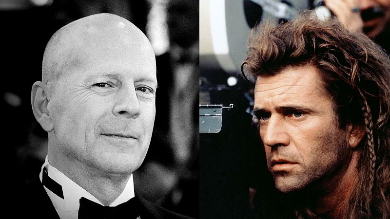 Bruce Willis y Mel Gibson, dos héroes de película, en 'La noche temática'
