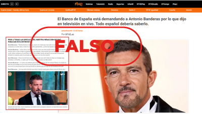 RTVE no ha difundido esta falsa entrevista a Antonio Banderas sobre una plataforma financiera