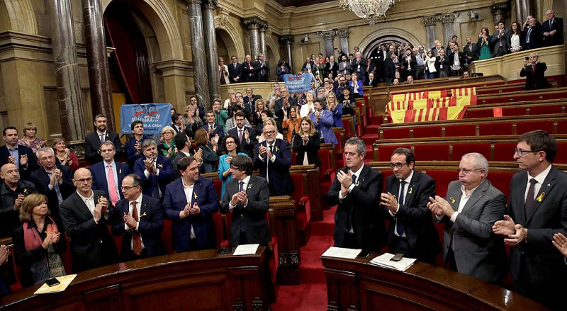 El Parlament declara la independencia de Cataluña de forma unilateral e inicia el camino hacia la república