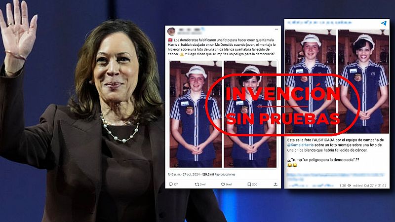 Esta foto de Kamala Harris con uniforme de McDonald's es falsa y no hay pruebas de que su equipo la haya difundido