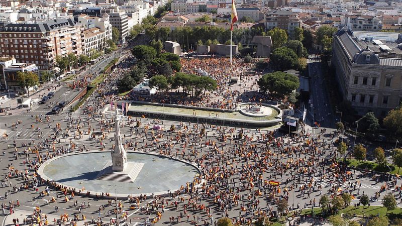 Manifestaciones en defensa de la unidad de España en Madrid y Lleida