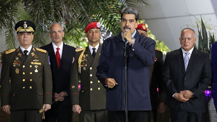 El presidente de Venezuela, Nicols Maduro, a su llegada al pas tras su viaje a Rusia