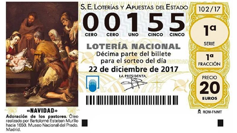 El desafío independentista en Cataluña agota el número 00155 para la Lotería de Navidad