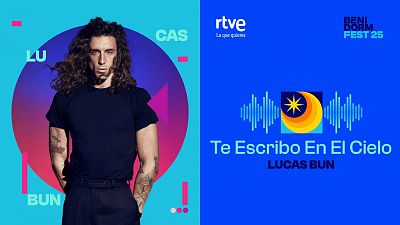 Lucas Bun cantar "Te Escribo En El Cielo" en el Benidorm Fest 2025