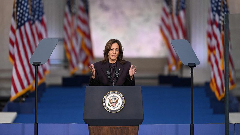 Harris reconoce la victoria de Trump, pero intenta levantar a sus decaídos seguidores: "No voy a abandonar la lucha"