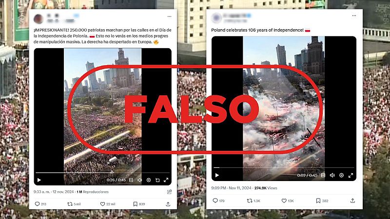 No es la manifestación del 11 de noviembre por el Día de la Independencia de Polonia, es falso