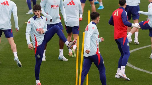 Cubars, en un entrenamiento con la seleccin espaola