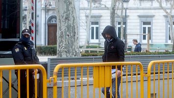 El presidente del Zamora CF, Vctor de Aldama, a su salida de la Audiencia Nacional, a 22 de febrero de 2024, en Madrid