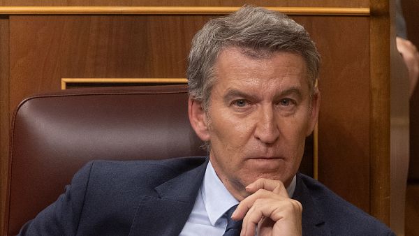 El presidente del PP, Alberto Nez Feijo, durante una sesin plenaria en el Congreso de los Diputados