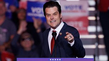 Matt Gaetz habla en un acto de campaa de Donald Trump en Henderson, Nevada