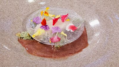 Receta de helado de jud�a blanca y sopa de cereza de In�s Hernand en MasterChef Celebrity 9