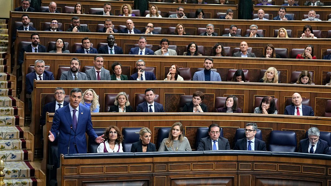 El presidente del Gobierno, Pedro Snchez, interviene en la sesin de control