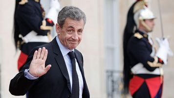 El expresidente Nicolas Sarkozy a las afueras de Elseo