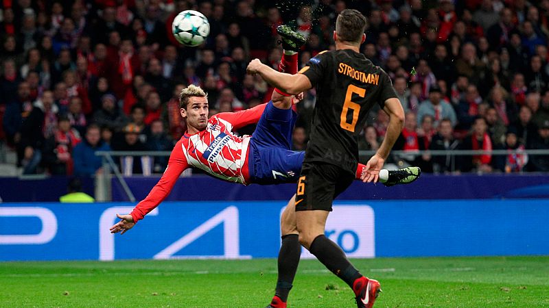 Griezmann al frente del ataque y Koke en las ayudas, claves del Atlético 2-0 Roma