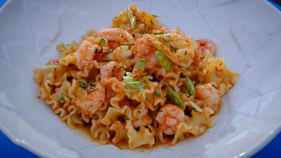 Receta de pasta con gambas al ajillo de MasterChef Junior 11