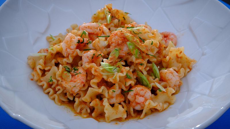 Receta de pasta con gambas al ajillo de MasterChef Junior 11