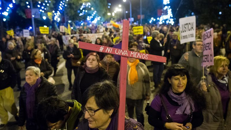 Imagen de archivo de una manifestaci�n contra la violencia de g�nero en Madrid