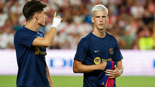 Dani Olmo y Pau Vctor, jugadores del FC Barcelona