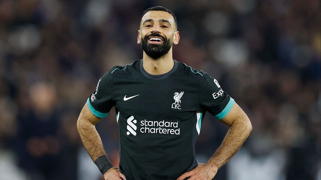 Salah en el partido del Liverpool contra el West Ham