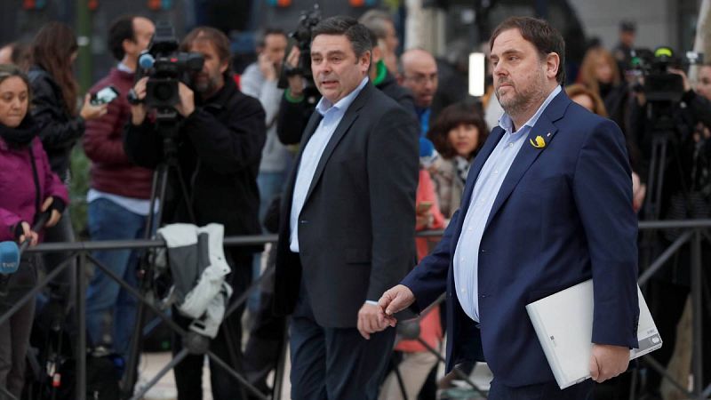 Junqueras, los otros siete exconsellers en prisión y 'los Jordis' comparecen en el Supremo para pedir su libertad