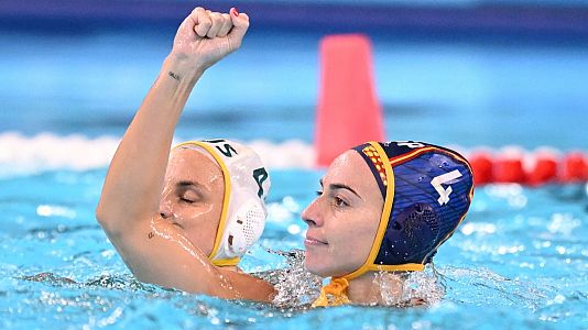 Beatriz Ortiz, con la seleccin espaola de waterpolo