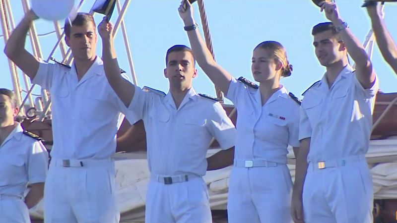 La princesa Leonor llega a Las Palmas a bordo del buque Juan Sebastin Elcano