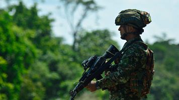 Un soldado del Ejrcito colombiano en el departamento Norte de Santander