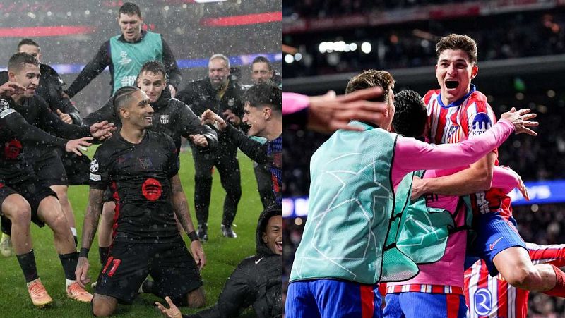 Remontada 'de locos' de Barcelona y Atl?tico, en el Top-8 de la Champions